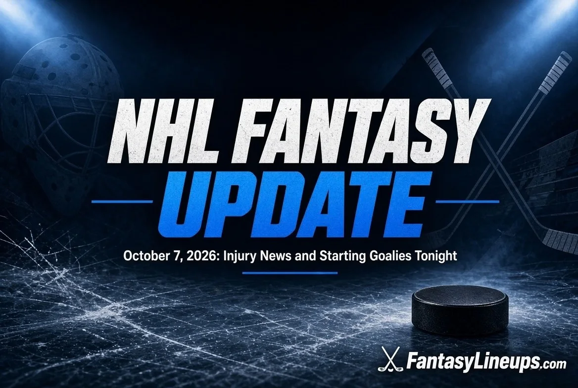 NHL Fantasy Update — October 7, 2026: Injury News and Starting Goalies Tonight