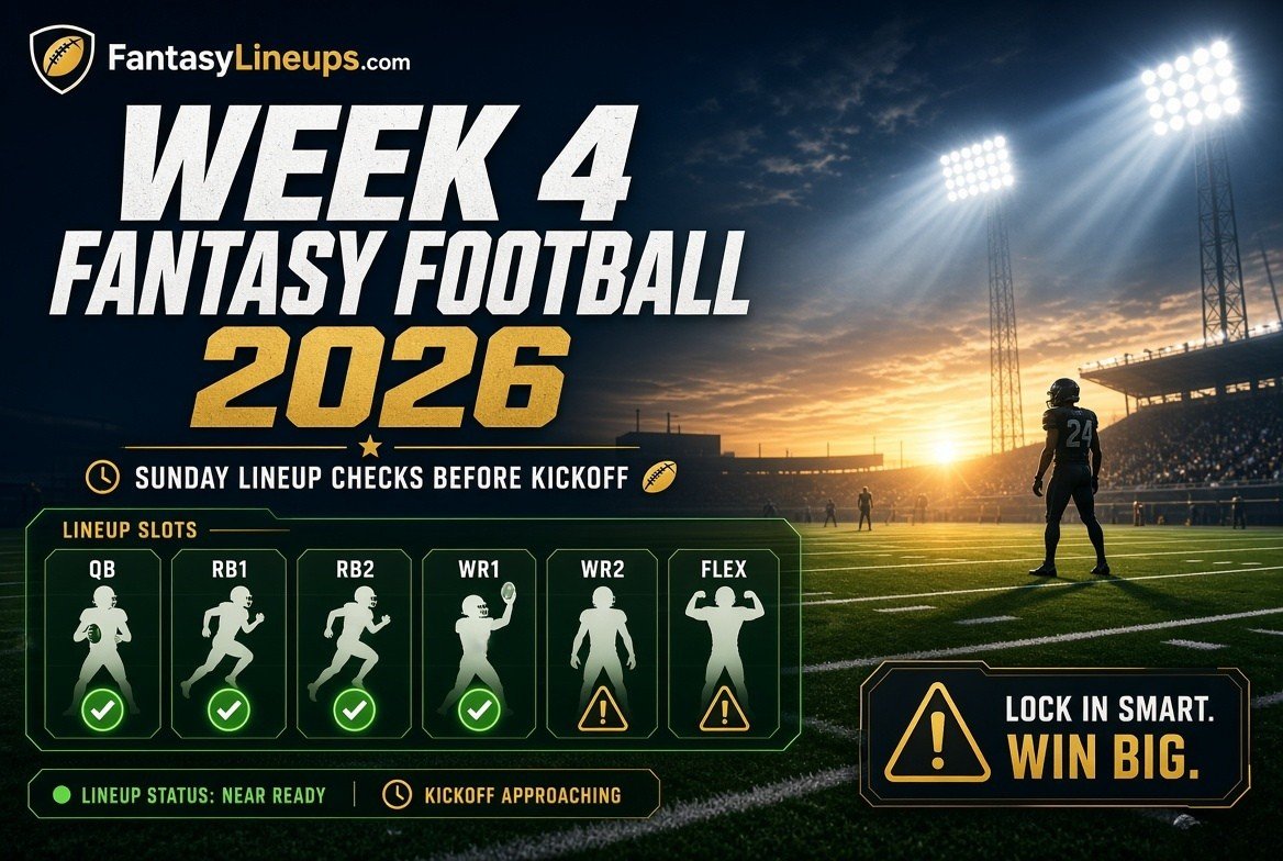 Week 4 Fantasy Football 2026: Sunday Lineup Checks Before Kickoff